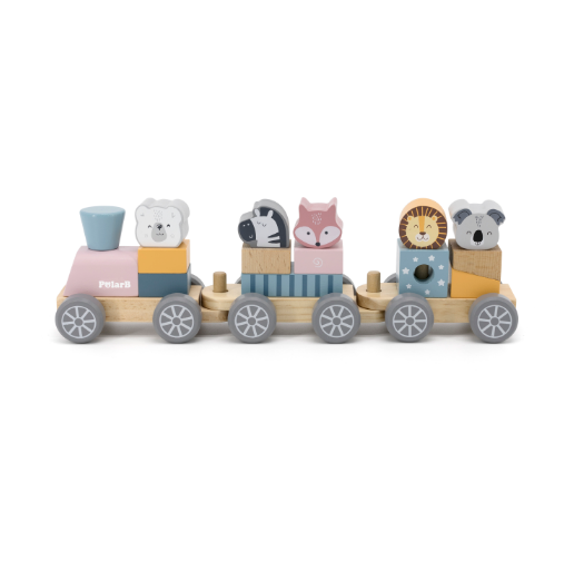 Montessori Wooden Stacking Train