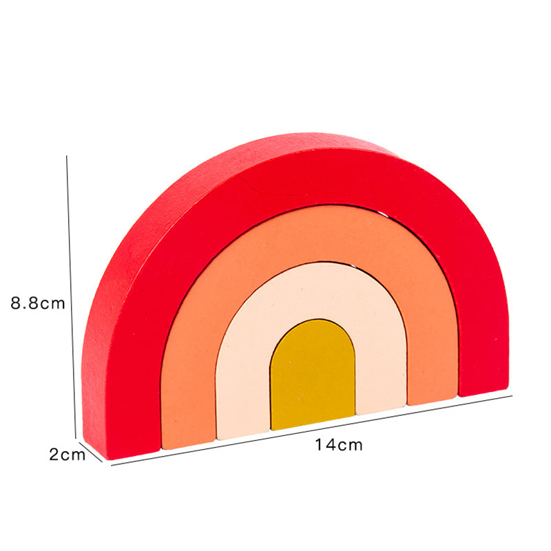 Montessori Wooden Rainbow Arched Building Blocks