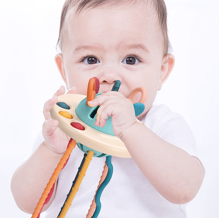 Montessori Silicone Pull String Teether & Sensory Toy