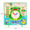 Montessori Frog Shape Wooden Multifunctional Calendar Clock