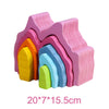 Montessori Wooden Rainbow Building Blocks