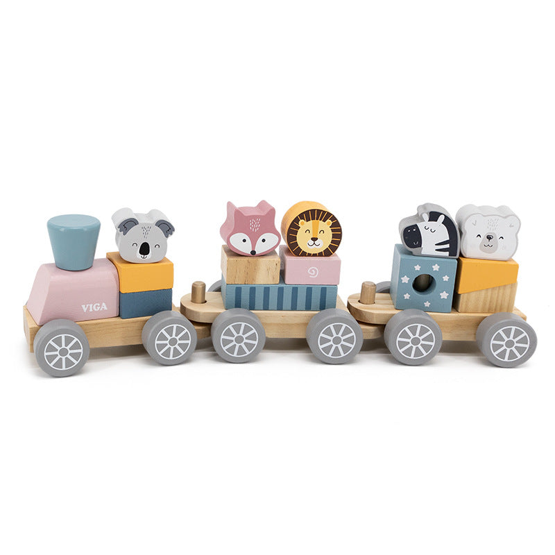 Montessori Wooden Stacking Train