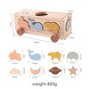 Montessori Wooden Shape Sorting Truck Building Blocks