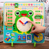 Montessori Frog Shape Wooden Multifunctional Calendar Clock