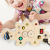 Montessori Wooden Dino Circuit Board Busy Light Toy